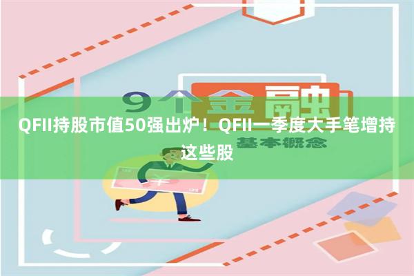 QFII持股市值50强出炉！QFII一季度大手笔增持这些股